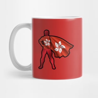 Hong Kong Hero Wearing Cape of Hong Kong Flag I Stand with Hong Kong Mug